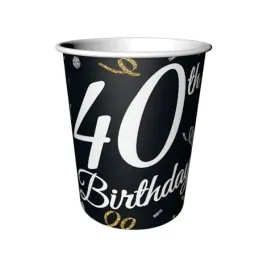 kubeczki-papierowe-40th-birthday-czarne-250ml-6-sztuk-kp-40bd