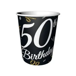 kubeczki-papierowe-50th-birthday-czarne-250ml-6-sztuk-kp-50bd