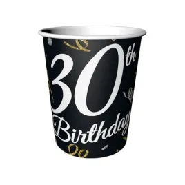 kubeczki-papierowe-30th-birthday-czarne-250ml-6-sztuk-kp-30bd