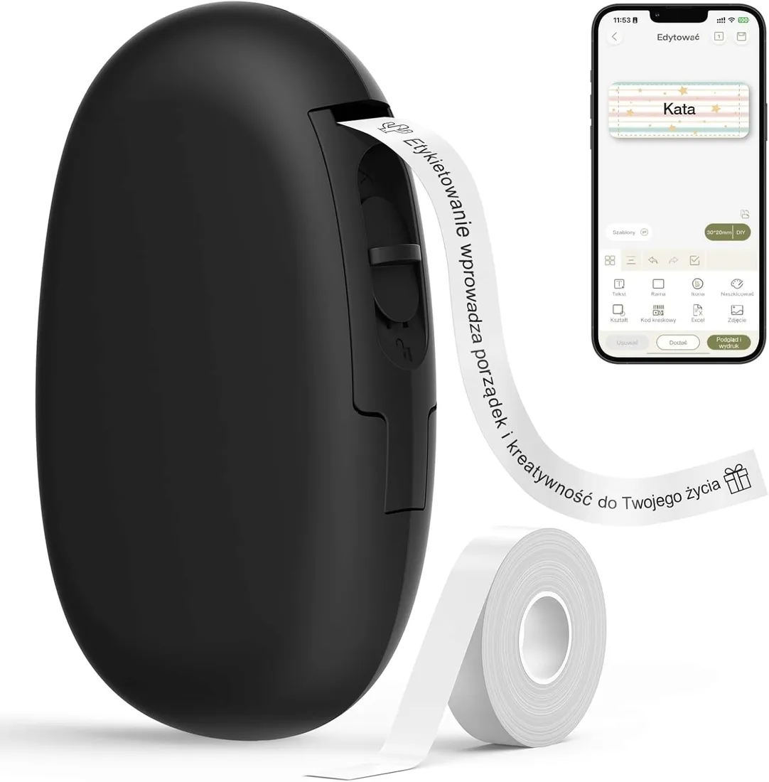 supvan-e10-mini-drukarka-etykiet-bluetooth-termiczna-czarna-rolka-stan-powystawowy