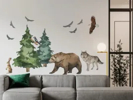 naklejki-na-sciane-dla-dzieci-xxl-las-wilk-niedzwiedz