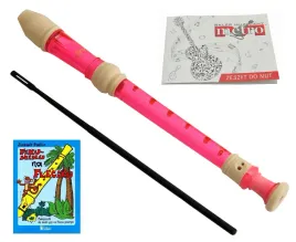rozowy-flet-prosty-plastikowy-sopranowy-hy-228-etui-zeszyt-samouczek