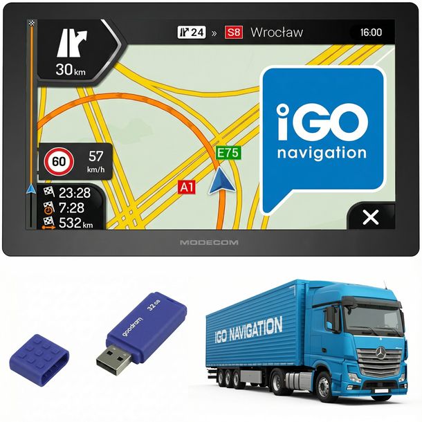 Nawigacja Ciężarówki MODECOM CX 9.3 iGO PRIMO TRUCK TIR BUS FOTORADARY 2026