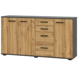 komoda-fun-kd-4-drzwi-szuflady-dab-wotan-grafit-mat-138-salon-blancmeble