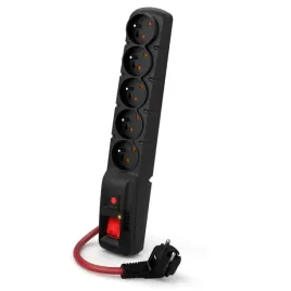filtr-przeciwprzepieciowy-acar-f5-czarny-3m-power-16a-czerwony-przewod