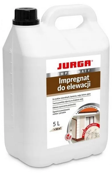 JURGA IMPREGNAT DO ELEWACJI Z TYNKÓW MINERALNYCH KLINKIERU BETONU 5L
