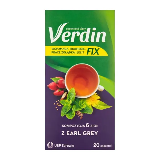 Usp Verdin Fix Earl Grey Wspomaga Trawienie Prace Żołądka i Jelit 20 sasz.