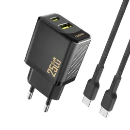 ladowarka-sieciowa-usb-a-usb-c-z-kablem-usb-c-gan-pd-qc-25w-czarna-dudao