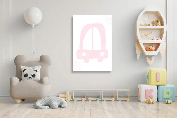rozowe-auto-obraz-na-plotnie-60x80-cm-stan-nowy