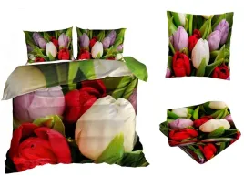 posciel-satyna-bawelniana-160x200cm-bukiet-tulipanow-z-przescieradlem-3d