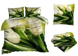posciel-satyna-bawelniana-160x200cm-biale-tulipany-z-przescieradlem-3d