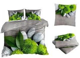 posciel-satyna-bawelniana-200x220cm-zielone-chryzantemy-z-przescieradlem-3d