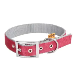 obroza-z-tasmy-dla-psa-extra-twilight-silver-bordowy-42-53-cm