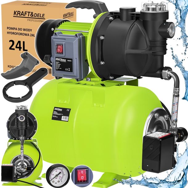 HYDROFOR 24L DO WODY POMPA HYDROFOROWA ZBIORNIK PEŁEN ZESTAW WYDAJNY 1400W