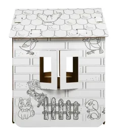 domek-xxl-z-konmi-kolorowanka-3d-dla-dzieci