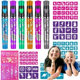 zestaw-do-robienia-tatuazy-6-pisakow-brokatowych-144-szablony-naklejki