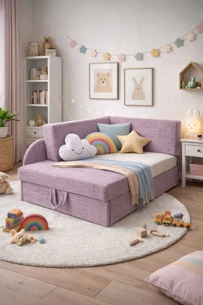 Narożnik dziecięcy, rozkładana sofa, łóżko