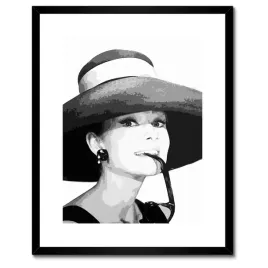 plakaty-w-ramie-40x50-hepburn-z-kapeluszem