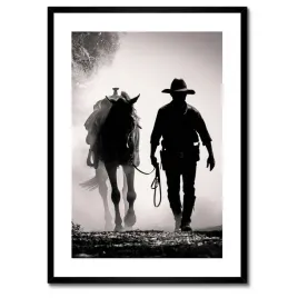 plakaty-w-ramie-50x70-cowboy-ze-swoim-rumakiem