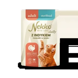 nekko-daily-saszetka-dla-kota-adult-sterilised-kawalki-indyka-w-sosie-85g