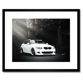plakaty-w-ramie-50x40-biale-bmw-szarosci-auto