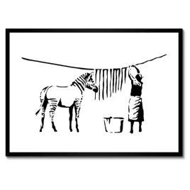 plakaty-w-ramie-70x50-pranie-zebry-banksy-paski