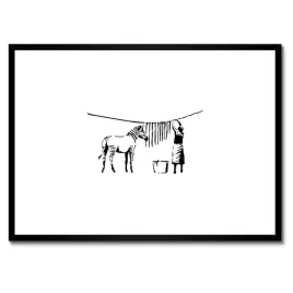 plakaty-w-ramie-70x50-pranie-zebry-banksy-paski