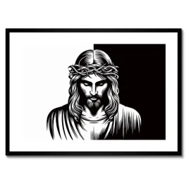 plakaty-w-ramie-70x50-jezus-w-odslonie-black-and-white