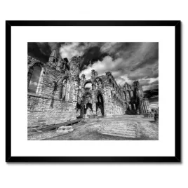 plakaty-w-ramie-50x40-stary-zamek-ruiny-zamku-czarno