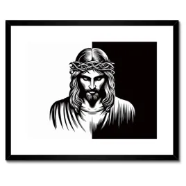 plakaty-w-ramie-50x40-jezus-w-odslonie-black-and-whi