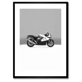 plakaty-w-ramie-50x70-bialy-scigacz-bmw-motor