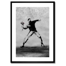 plakaty-w-ramie-50x70-banksy-miotacz-kwiatow