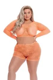 leaf-it-to-me-short-set-orange-plus-size