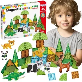 woopie-klocki-magnetyczne-konstrukcyjne-zestaw-edukacyjny-rzadkie-zwierzeta