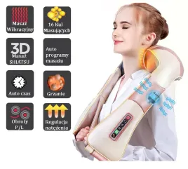Zdjęcie produktu Masażer karku pleców SHIATSU z wibracją oraz grzanie PH-S4