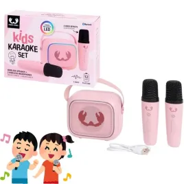 karaoke-led-bluetooth-bezprzewodowy-2-mikrofony-glosnik-dla-dzieci-rozowy