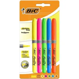 zakreslacz-highlighter-grip-5-kolorow-bic