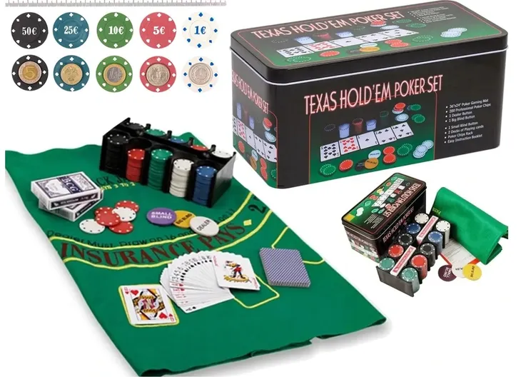 ZESTAW DO POKERA ŻETONY 200 SZT KARTY MATA POKER