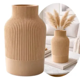 wazon-dekoracyjny-3d-na-kwiaty-nietlukacy-bezowy-nowoczesny-wysoki-22-cm
