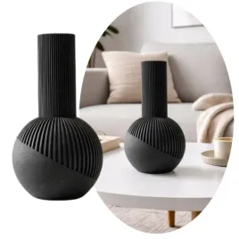 nietlukacy-wazon-dekoracyjny-3d-boho-modern-nowoczesny-czarny-wysoki-20-cm