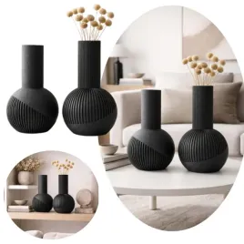 wazon-dekoracyjny-zestaw-2-sztuk-nietlukacy-czarny-nowoczesny-wysoki-20-cm