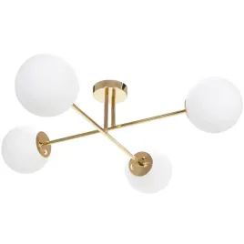 lampa-sufitowa-wiszaca-zlota-biale-mleczne-kule-gold-white-4x-e27