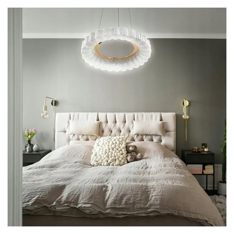 lampa-sufitowa-wiszaca-led-rozeta-kolo-40-cm-glamour-ring-rozowe-zloto-stan-nowy