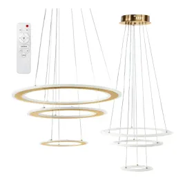 lampa-sufitowa-wiszaca-led-zlota-szczotkowana-ringi-pierscienie-z-pilotem