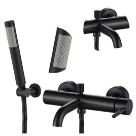 bateria-wannowa-czarny-mat-jednouchwytowa-lungo-scienna-black-rea