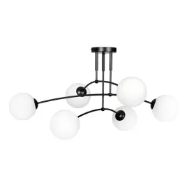 lampa-sufitowa-wiszaca-czarna-biala-mleczna-szklana-kula-6x-e27
