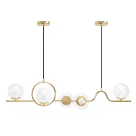 lampa-wiszaca-sufitowa-zlota-elegancka-szklane-transparentne-klosze-5x-e27