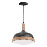 lampa-sufitowa-wiszaca-metalowa-czarna-brazowy-sznurek-jutowy-loft-e27-stan-nowy