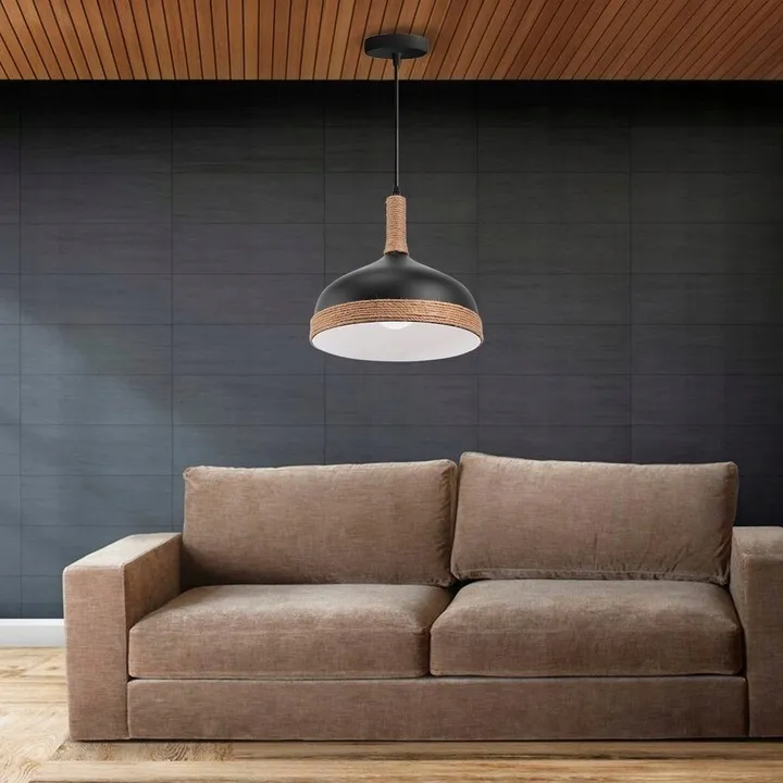 lampa-sufitowa-wiszaca-metalowa-czarna-brazowy-sznurek-jutowy-loft-e27