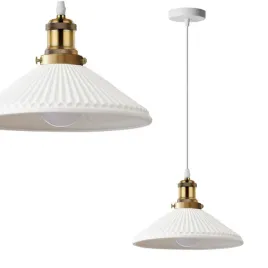 lampa-sufitowa-wiszaca-biala-zlota-retro-ceramiczna-white-gold-e27